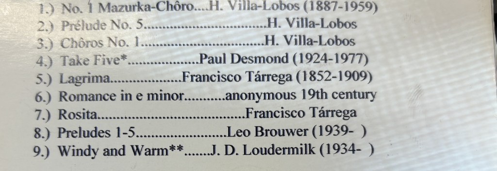 Live 2003 track listing 2