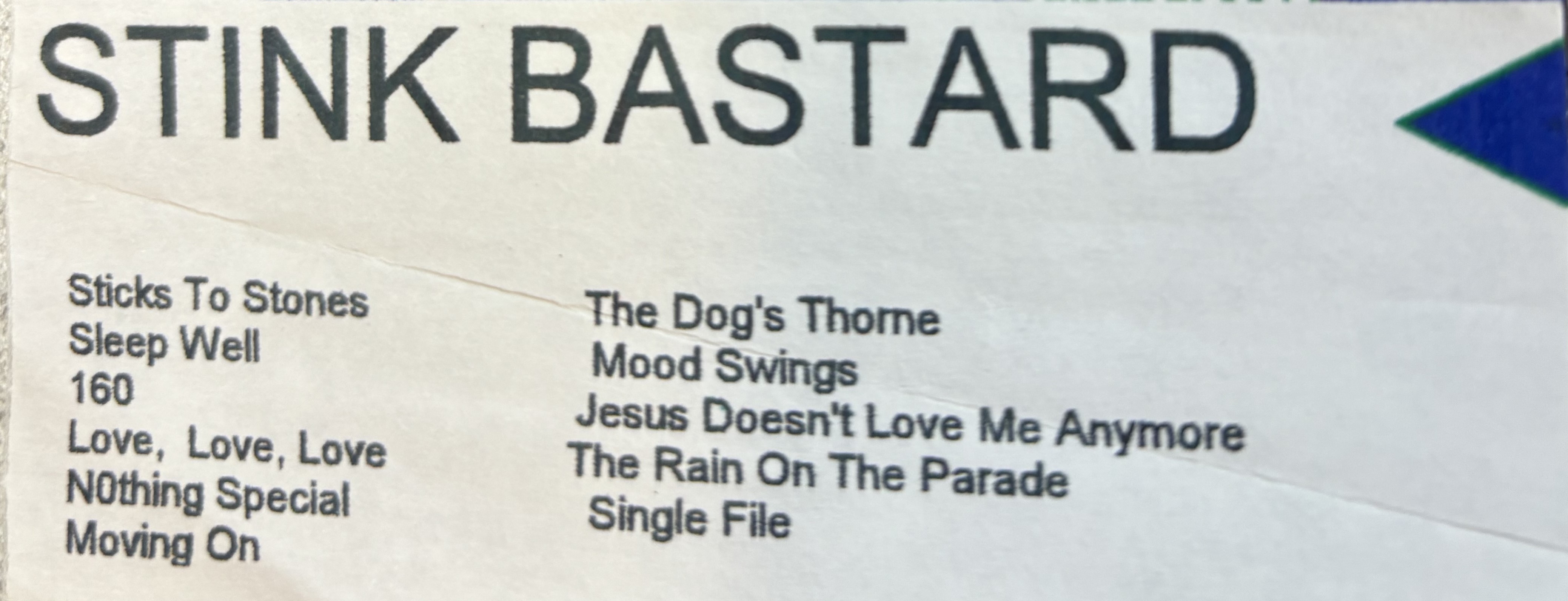 original draft of stink bastard track listing